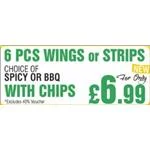 BBQ Wings (6 pcs) & Chips